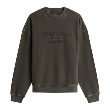 Tommy Jeans Mens Embroidered Logo Sweatshirt (Washed Black)