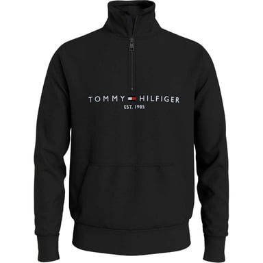 Tommy Hilfiger Mens Logo Mock Neck Sweatshirt (Black)