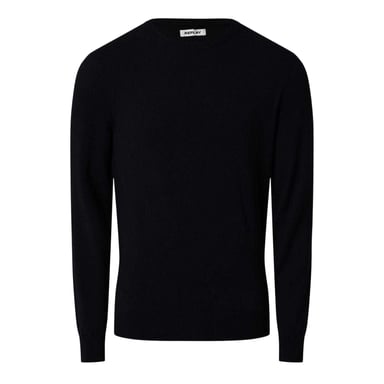 Replay Mens Cotton Blend Crew Neck Jumper (Blue)