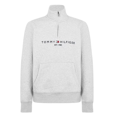 Tommy Hilfiger Mens Logo Mock Neck Sweatshirt (Grey)