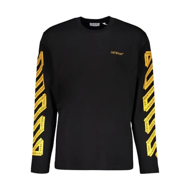 Off White Mens Tape Logo T-Shirt (Black/Citrus)