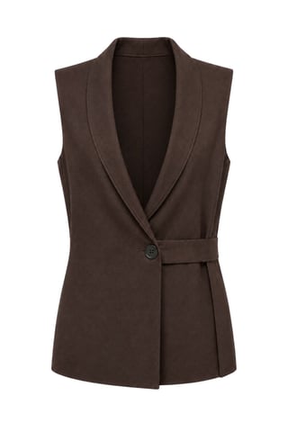 Belted Cotton-linen Waistcoat