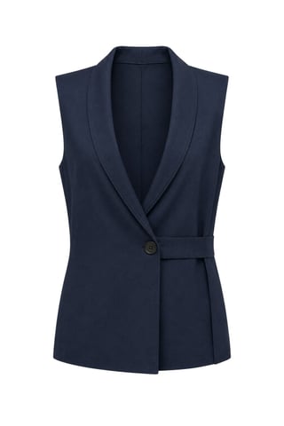 Belted Cotton-linen Waistcoat