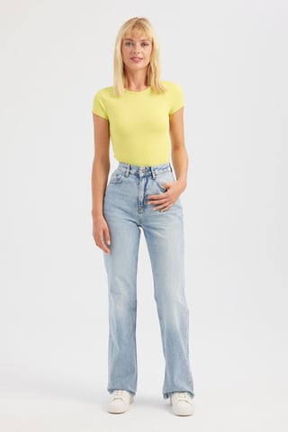 Ronde Hals Korte Mouwen Crop Top met Kruis Rug