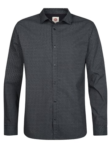 Petrol Industries - Slim Micro-Pattern Shirt steelworks Men - Blue