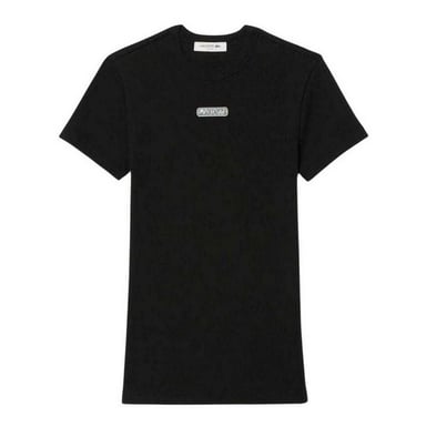 Lacoste Womens/Ladies Ribbed Crew Neck Slim T-Shirt (Black)