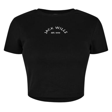 Jack Wills Womens/Ladies 1 Cotton Crop T-Shirt (Black)