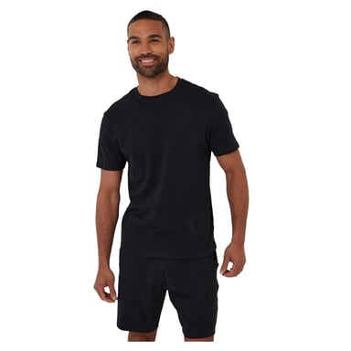 Threadbare Mens Embroidered Flower Regular T-Shirt (Black)