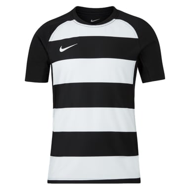 Nike Mens Contrast Striped Crew Neck Raglan Rugby T-Shirt (Black/White)