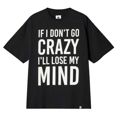 Pretty Green Mens If I Don´t Go Crazy Lettering Regular T-Shirt (Black)