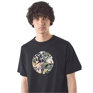 Pretty Green Mens Convergence Graphic Print Regular T-Shirt (Black)