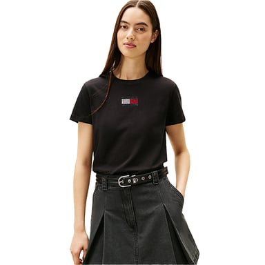 Tommy Jeans Womens/Ladies Diamante Logo Regular T-Shirt (Black)