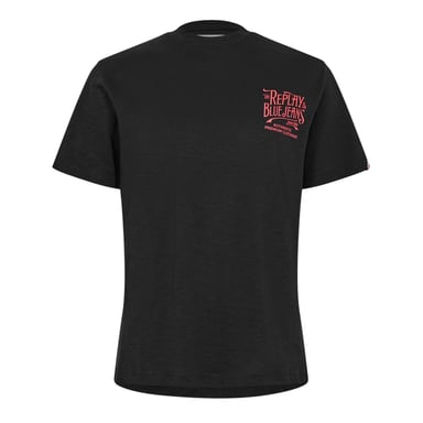 Replay Mens Back Jeans Logo T-Shirt (Black)