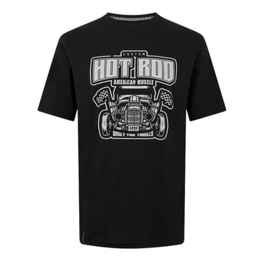 Threadbare Mens Hot Rod Car T-Shirt (Black)