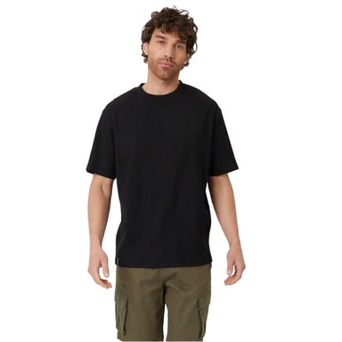 Threadbare Mens Plain Ribbed Regular T-Shirt (Black)