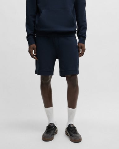 BOSS Orange Sewalk Mens Cotton-Terry Shorts With Logo Badge