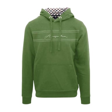 Aquascutum Mens Signature Regular Hoodie (Military Green)