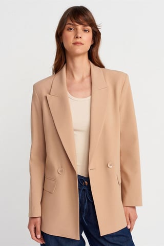 Lång Crepe Blazer Jacka