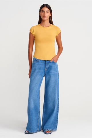 High-Waist Wide-Leg Denim Jeans