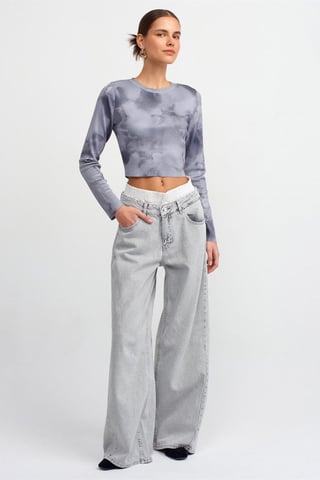 High-Waist Wide-Leg Cotton Denim Jeans