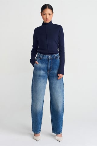 High-Waist Balloon Wide-Leg Jeans