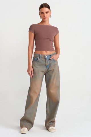 Women's Mid-Waist Wide-Leg Cotton Jeans