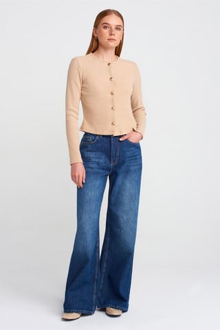 High-Waist Wide-Leg Denim Jeans