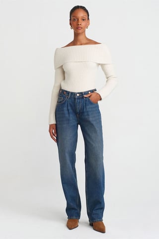 High Waist Wide Leg Denim Jeans