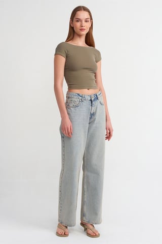 Midjehöga Vida Jeans i Bomull Denim