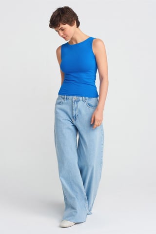 Women's High-Waist Wide-Leg Cotton Jeans