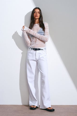 Högmidjade vida jeans