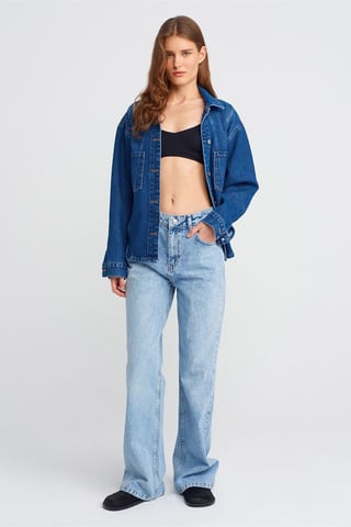 Hög midja vida jeans