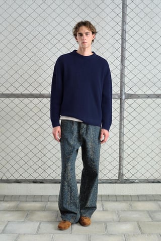 Ribbed Crew Neck Sweater