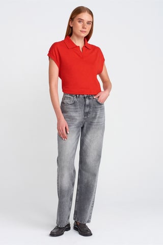 High-Waist Straight-Leg Mom Jeans
