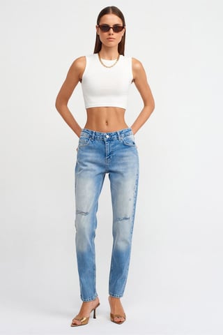 Low-Waist Straight-Leg Jeans