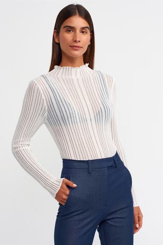 Slim Fit Ribbed Half-Turtleneck Sweater