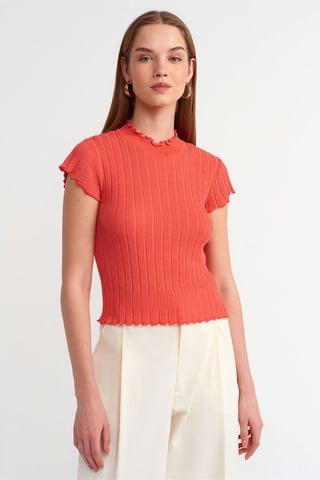 Slim Fit Ribbed Half-Turtleneck Sweater