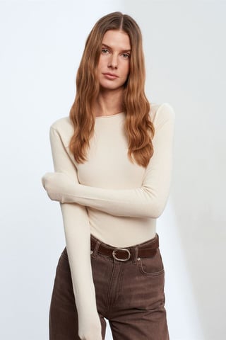 Women's Ribbed Boat Neck Slim-fit Sweater