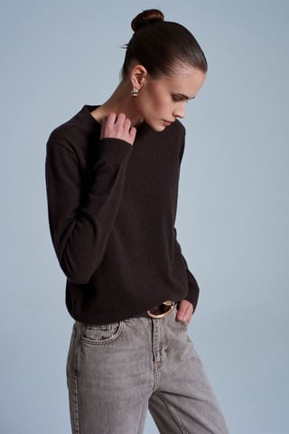 Women's Cashmere Ribbed Crew Neck Sweater
