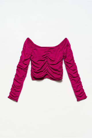Women's Ribbed Off-shoulder Crop Sweater