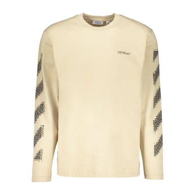 Off White Mens Crew Neck Regular T-Shirt (Brown/Black)