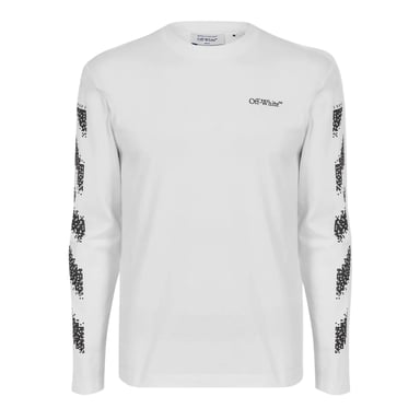 Off White Mens Crew Neck Regular T-Shirt (White/Black)