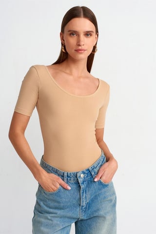 Dam Slim Fit Bomulls Jersey Byxdress