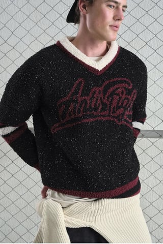 Oversized V-Neck Plush Sweater