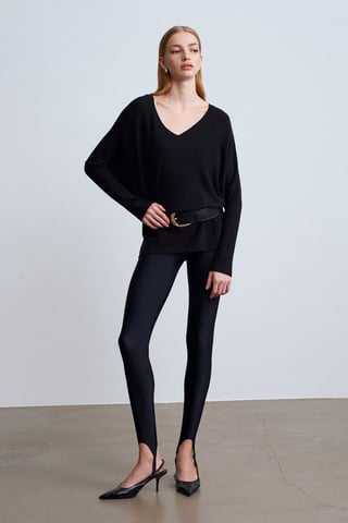 Women's V-neck Ribbed Knit Sweater