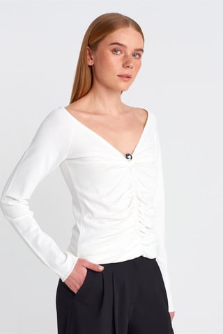Women's Slim Fit Ribbed V-Neck Sweater