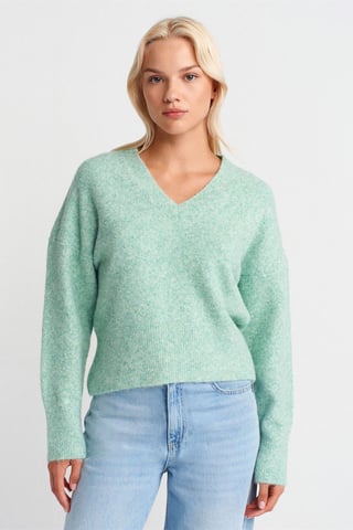 Women's V-neck Ribbed Knit Sweater