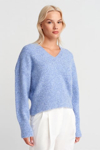Women's V-neck Ribbed Knit Sweater