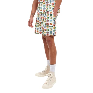 Nicce Mens Cotton Shorts (White/Green/Black)