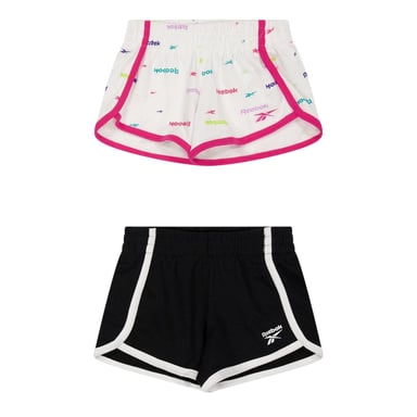 Reebok Girls Jersey Shorts (Pack of 2) (White/Black)
